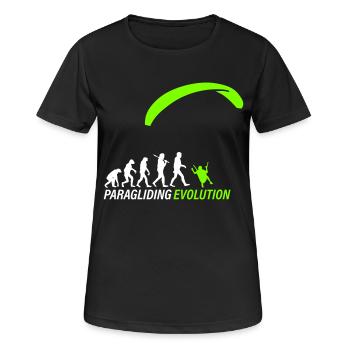 Évolution parapente - T-shirt respirant Femme - noir - Devant - AI Model Female 172 light (172cm)