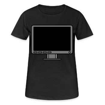 Icône Logo Écran d’ordinateur - T-shirt respirant Femme - noir - Devant - AI Model Female 172 light (172cm)