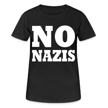 No nazis - Frauen T-Shirt atmungsaktiv - Schwarz - Vorne - AI Model Female 172 light (172cm)