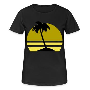 Île Palm - T-shirt respirant Femme - noir - Devant - AI Model Female 172 light (172cm)