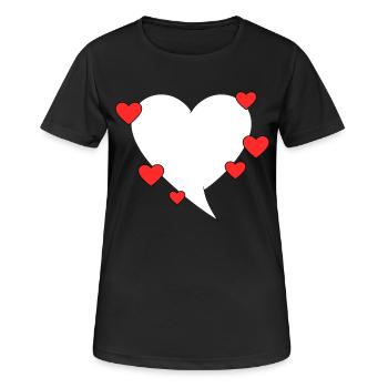 Bulle de dialogue avec des cœurs - T-shirt respirant Femme - noir - Devant - AI Model Female 172 light (172cm)