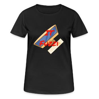 IT floue - T-shirt respirant Femme - noir - Devant - AI Model Female 172 light (172cm)