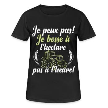 Je bosse à l'hectare - T-shirt respirant Femme - noir - Devant - AI Model Female 172 light (172cm)