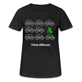 Fahrradfahren - Frauen T-Shirt atmungsaktiv - Schwarz - Vorne - AI Model Female 172 light (172cm)