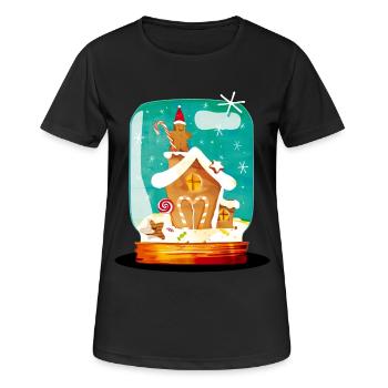 kitschig-weihnachtlich - Frauen T-Shirt atmungsaktiv - Schwarz - Vorne - AI Model Female 172 light (172cm)