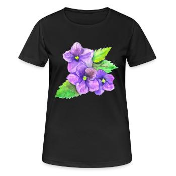 Three Violets - Women's Breathable T-Shirt - black - Front - AI Model Female 172 light (172cm)