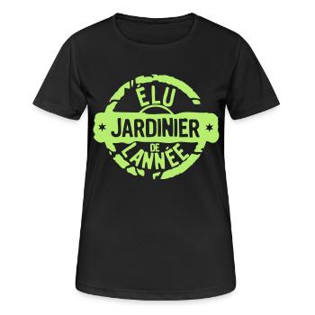jardinier elu annee tampon meilleurs - T-shirt respirant Femme - noir - Devant - AI Model Female 172 light (172cm)