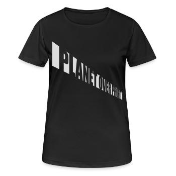 Planète sur le devis de profit - T-shirt respirant Femme - noir - Devant - AI Model Female 172 light (172cm)