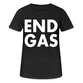 End gas - Frauen T-Shirt atmungsaktiv - Schwarz - Vorne - AI Model Female 172 light (172cm)