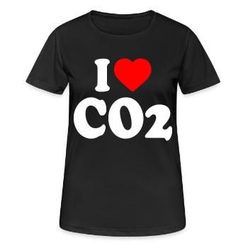 I love co2 - Frauen T-Shirt atmungsaktiv - Schwarz - Vorne - AI Model Female 172 light (172cm)