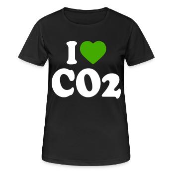 I love co2 - Frauen T-Shirt atmungsaktiv - Schwarz - Vorne - AI Model Female 172 light (172cm)
