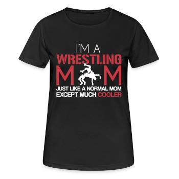 Wrestling Mom Is Cooler - Women's Breathable T-Shirt - black - Front - AI Model Female 172 light (172cm)