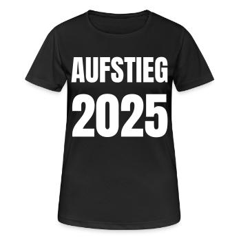 Aufstieg 2025 - Frauen T-Shirt atmungsaktiv - Schwarz - Vorne - AI Model Female 172 light (172cm)