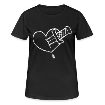 Point de cœur Saignement Punk Croquis - T-shirt respirant Femme - noir - Devant - AI Model Female 172 light (172cm)