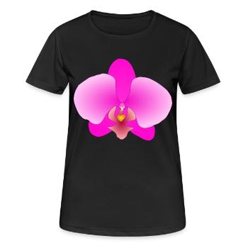 Rosa Orchidee - Frauen T-Shirt atmungsaktiv - Schwarz - Vorne - AI Model Female 172 light (172cm)