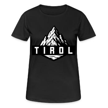 Montagne du Tyrol - T-shirt respirant Femme - noir - Devant - AI Model Female 172 light (172cm)