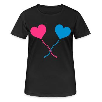 herz verbund - Frauen T-Shirt atmungsaktiv - Schwarz - Vorne - AI Model Female 172 light (172cm)