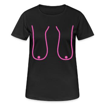 Schlöpse - Frauen T-Shirt atmungsaktiv - Schwarz - Vorne - AI Model Female 172 light (172cm)