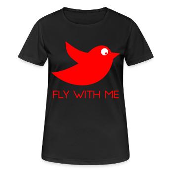 Voler avec moi - T-shirt respirant Femme - noir - Devant - AI Model Female 172 light (172cm)