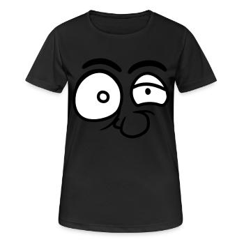les yeux nez cool professeur fou fou ges - T-shirt respirant Femme - noir - Devant - AI Model Female 172 light (172cm)