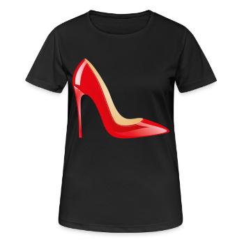 Smiley High Heels - Frauen T-Shirt atmungsaktiv - Schwarz - Vorne - AI Model Female 172 light (172cm)