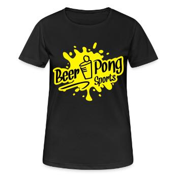 beer pong sports - Frauen T-Shirt atmungsaktiv - Schwarz - Vorne - AI Model Female 172 light (172cm)