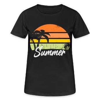 summer - Frauen T-Shirt atmungsaktiv - Schwarz - Vorne - AI Model Female 172 light (172cm)
