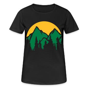 Montagnes Soleil Conifères - T-shirt respirant Femme - noir - Devant - AI Model Female 172 light (172cm)