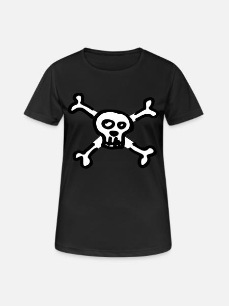 pirate skull - T-shirt respirant Femme - noir