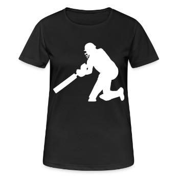 Kricket - Frauen T-Shirt atmungsaktiv - Schwarz - Vorne - AI Model Female 172 light (172cm)