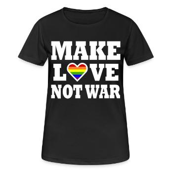 Make love not war - T-shirt respirant Femme - noir - Devant - AI Model Female 172 light (172cm)