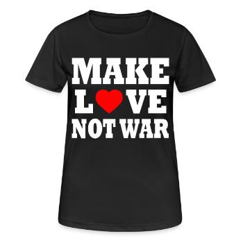 Make love not war - T-shirt respirant Femme - noir - Devant - AI Model Female 172 light (172cm)