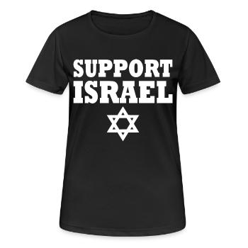 Support israel - T-shirt respirant Femme - noir - Devant - AI Model Female 172 light (172cm)