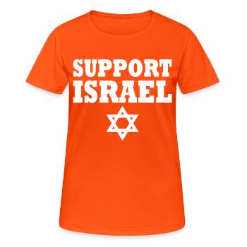 Support israel - Frauen T-Shirt atmungsaktiv - Neonorange - Vorne - AI Model Female 172 dark (172cm)