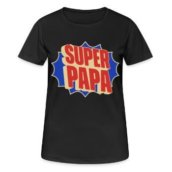 Super Papa - Frauen T-Shirt atmungsaktiv - Schwarz - Vorne - AI Model Female 172 light (172cm)