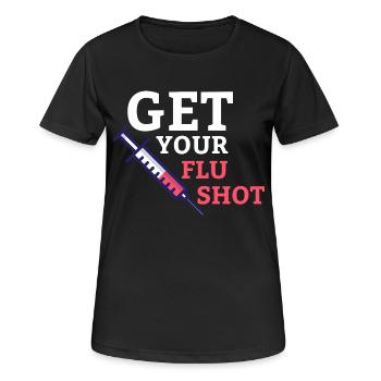 Faites-vous vacciner contre la grippe Aidant - T-shirt respirant Femme - noir - Devant - AI Model Female 172 light (172cm)
