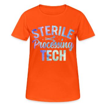 Sterile Processing Tech Medicine Design - Women's Breathable T-Shirt - neon orange - Front - AI Model Female 172 dark (172cm)