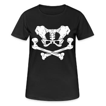 Pelvis pirate, skull and bones. - Women's Breathable T-Shirt - black - Front - AI Model Female 172 light (172cm)