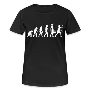 Evolution Women's Badminton - Women's Breathable T-Shirt - black - Front - AI Model Female 172 light (172cm)