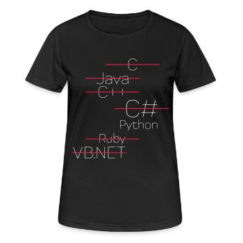 PYTHON CODING / PROGRAMMIERSPRACHE - Frauen T-Shirt atmungsaktiv - Schwarz - Vorne - AI Model Female 172 light (172cm)