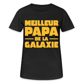 Meilleur Papa De La Galaxie - T-shirt respirant Femme - noir - Devant - AI Model Female 172 light (172cm)