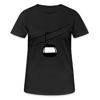 eine einzelne gondelbahn seilbahn gondel winter ur - Frauen T-Shirt atmungsaktiv - Schwarz - Vorne - AI Model Female 172 light (172cm)