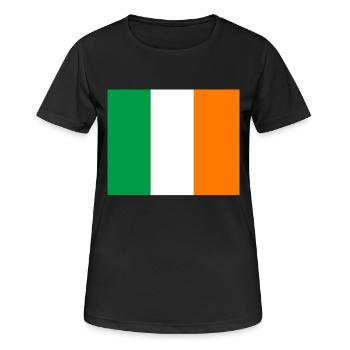 Irland Flagge Gesichtsmaske Irische Fahne - Frauen T-Shirt atmungsaktiv - Schwarz - Vorne - AI Model Female 172 light (172cm)