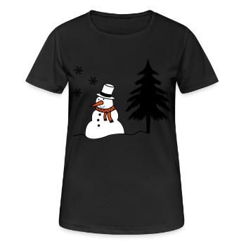 snowman - Women's Breathable T-Shirt - black - Front - AI Model Female 172 light (172cm)
