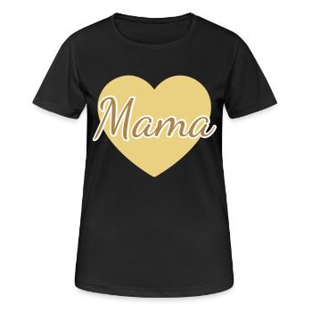 mama heart 01 - Women's Breathable T-Shirt - black - Front - AI Model Female 172 light (172cm)