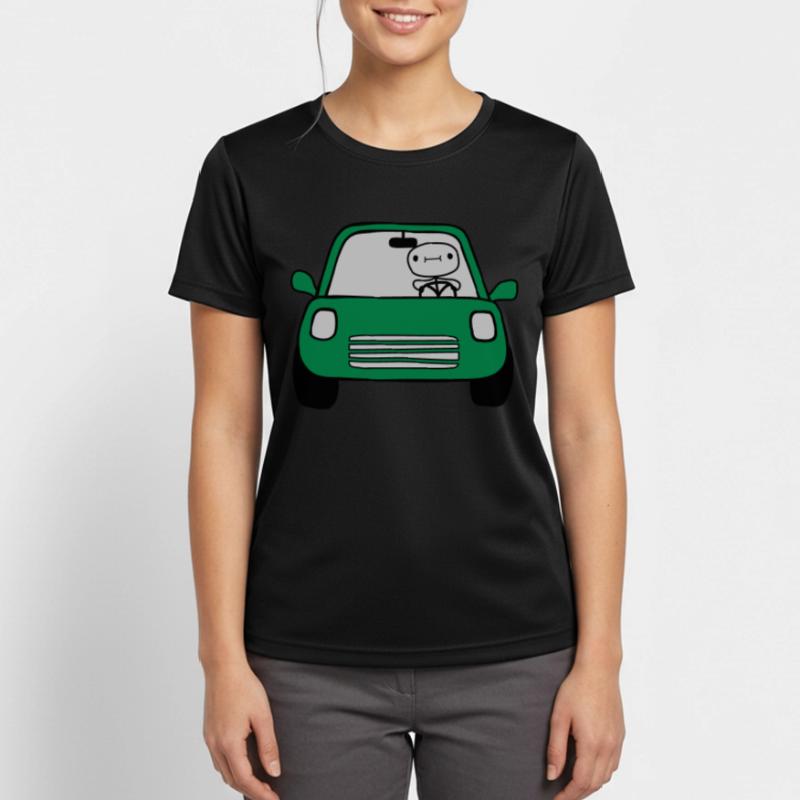Fahrer Comic Auto Frauen T-Shirt atmungsaktiv