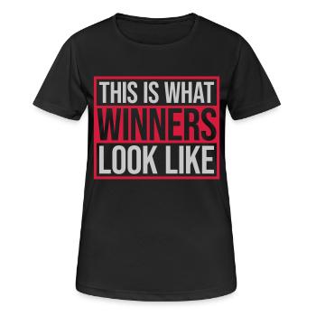 À quoi ressemblent les gagnants - T-shirt respirant Femme - noir - Devant - AI Model Female 172 light (172cm)
