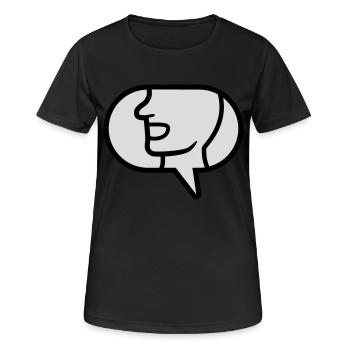 Icône Communiquer bulle de dialogue - T-shirt respirant Femme - noir - Devant - AI Model Female 172 light (172cm)