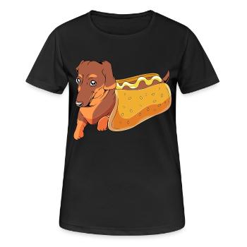 Hot Dog Snack - Women's Breathable T-Shirt - black - Front - AI Model Female 172 light (172cm)