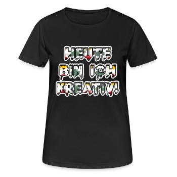 Heute bin ich kreativ! 🎨 Style mit Farbe 😄 - Frauen T-Shirt atmungsaktiv - Schwarz - Vorne - AI Model Female 172 light (172cm)
